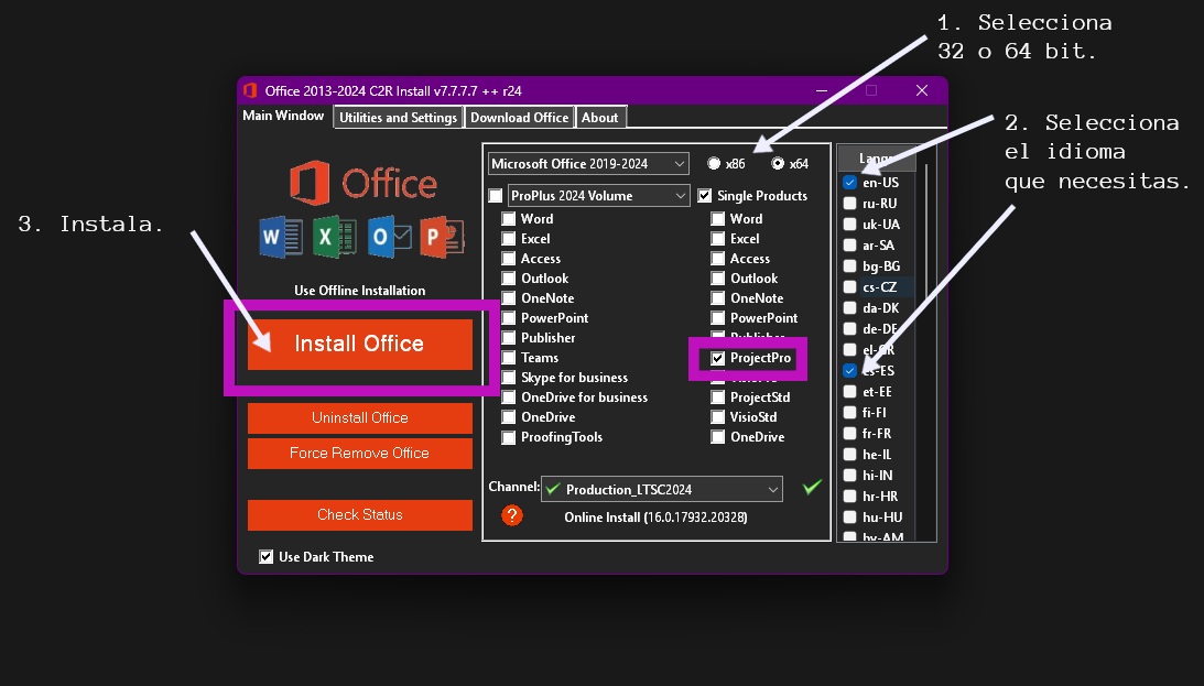 Microsoft Project Professional 2024 En Español e Ingles 5 Instrucciones Para Instalar Microsoft Project2024
